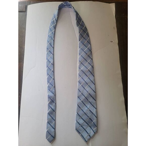 Signature Collection Donald Trump Men's Blue Plaid Silk Tie One Size - Picture 1 of 5